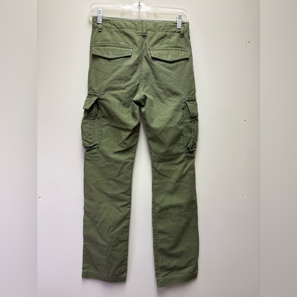 3/$30 Gap Kids Cargo Pants Girl 16 Slim Cotton Khaki Green Adjustable Waist Rae - Picture 2 of 9